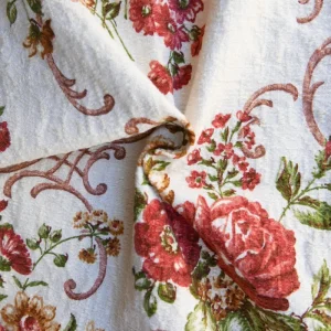Tissu - Polyester - Fleurs aux teintes roses et jaunes - 115 cm * 170 cm