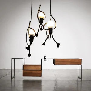 Lustre Noir Fer Forgé Uomo