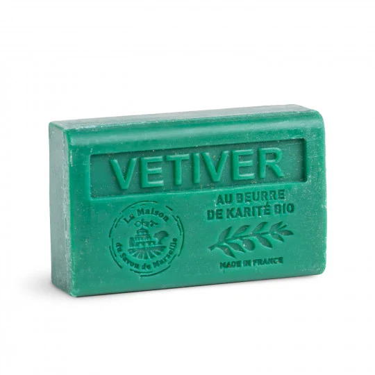Savon solide parfumé Vétiver - Au beurre de karité bio 125g