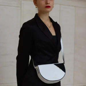 Sac blanc et velours noir, personnalisable : le Trompe-l’Oeil