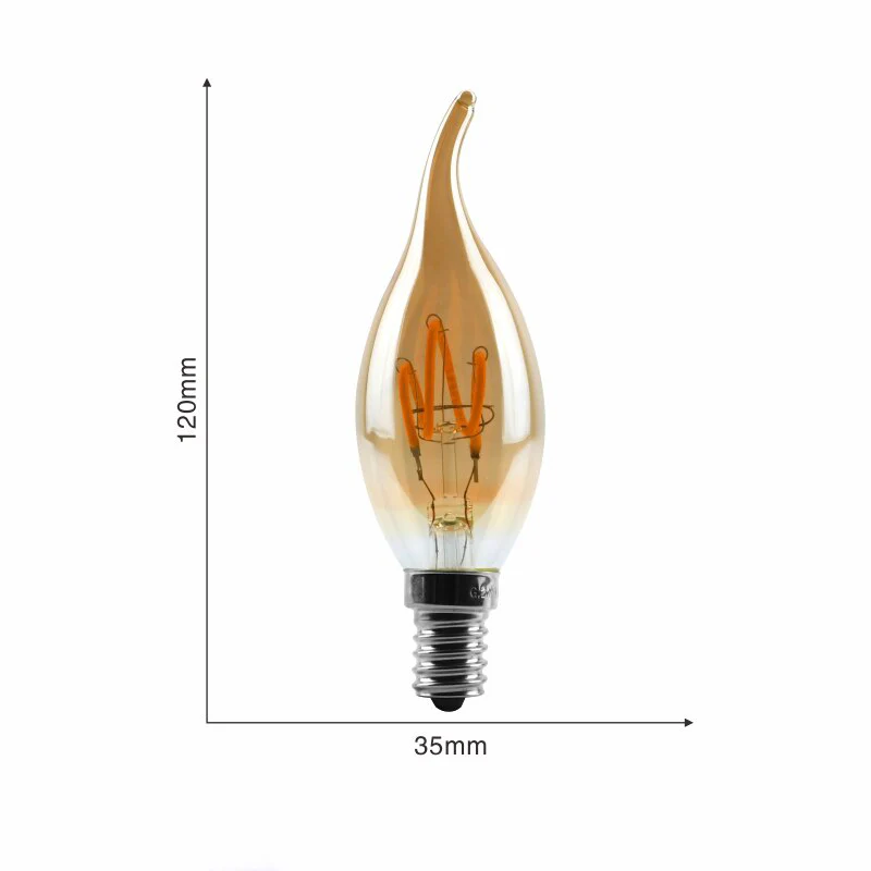 Ampoule LED C35L Filament Culot E14 (Ambrée) – Image 3