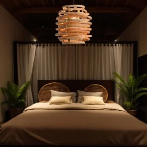 Suspension bois flotté chambre