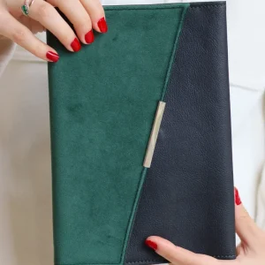 Liseuse vert forêt, fermeture « argent » pour livre de littérature, personnalisable