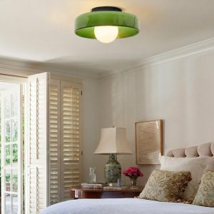 Plafonnier en verre vert