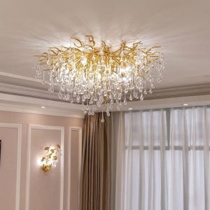 Plafonnier lustre design moderne cristal