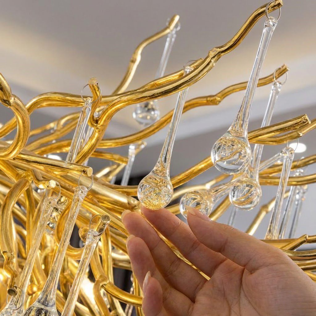 Plafonnier lustre design moderne cristal – Image 3