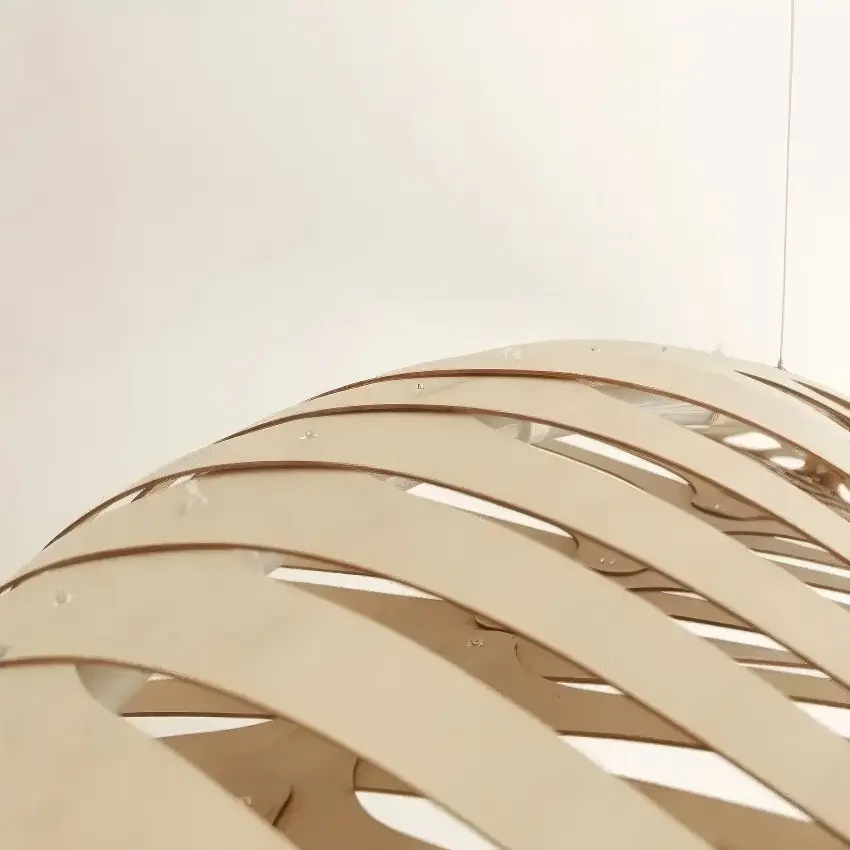 Grande suspension bois feuille – Image 7