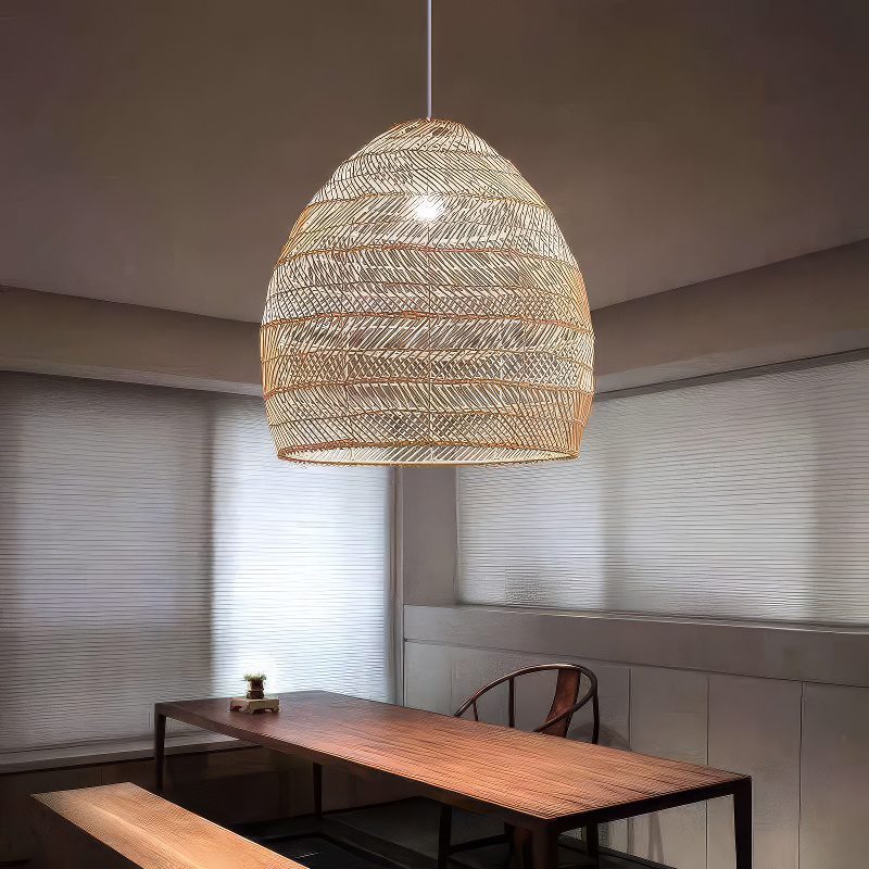 Suspension rotin cloche – Image 4