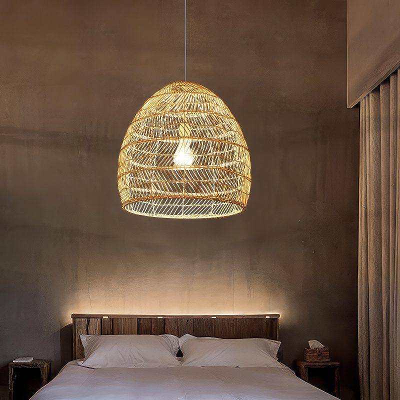 Suspension rotin cloche – Image 5