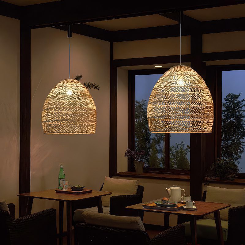 Suspension rotin cloche – Image 6