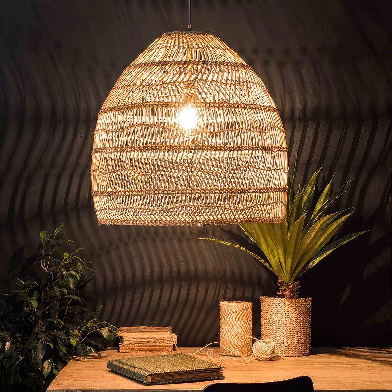 Suspension rotin cloche – Image 7