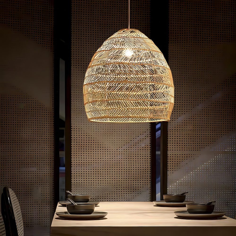 Suspension rotin cloche – Image 9